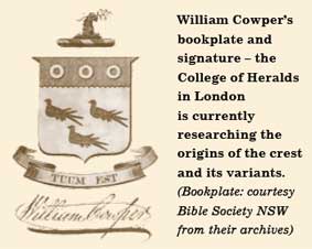 william cowper crest and signature